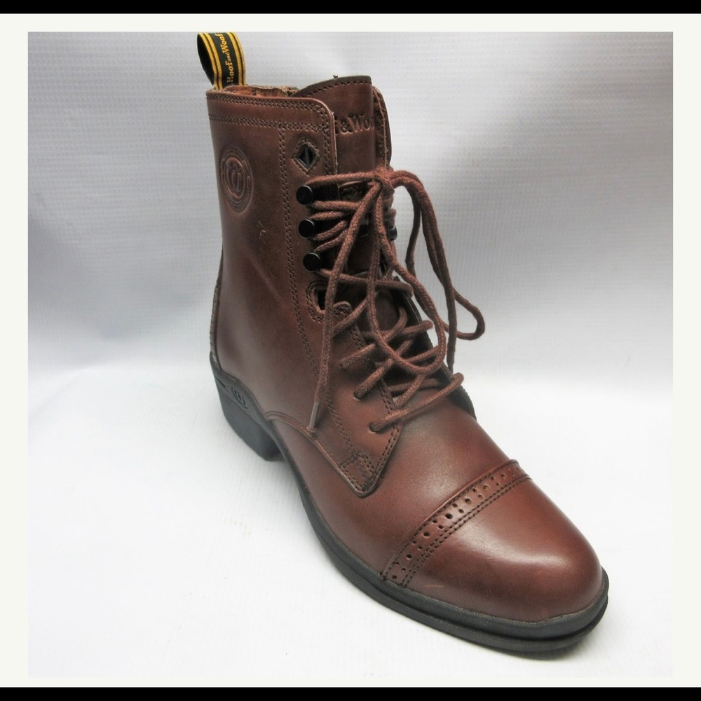 Hoof and Woof riding Boots Women Lace Paddock boot in Chocolate Brown